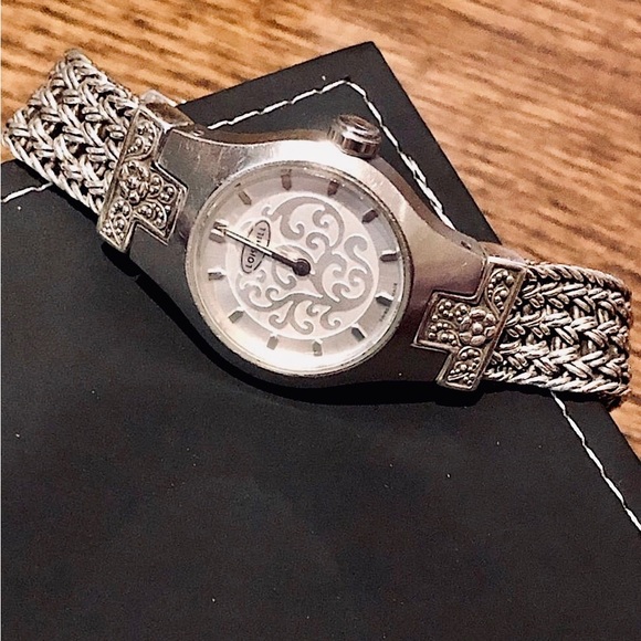 LOIS HILL Watch Sterling Silver Thai Weave Bracelet Floral Lugz Watch - Picture 2 of 16